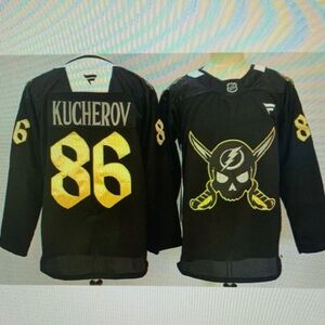 Nikita Kucherov Black Stitched Jersey💜